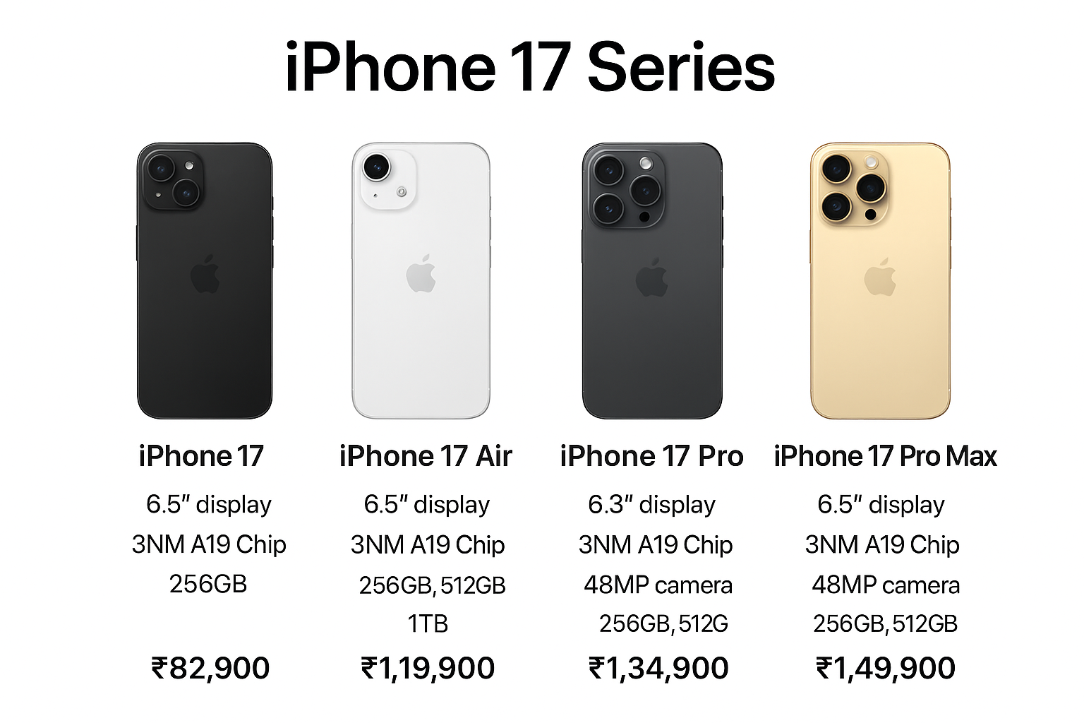 iPhone 17 Series 2025 prices