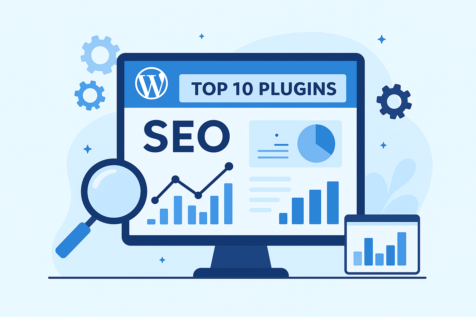Best WordPress SEO plugins 2025 – top 10 tools for optimizing websites with analytics charts